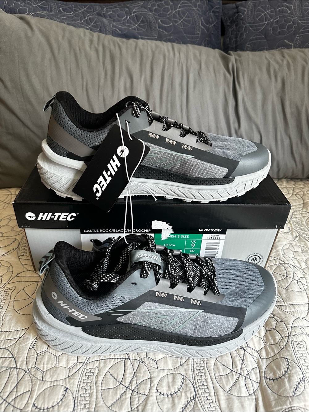 Hi-Tec Men’s Gray and Black Athletic Trail Shoes
